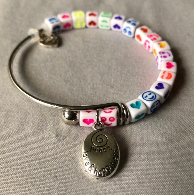 Peace Love and Happiness bracelet